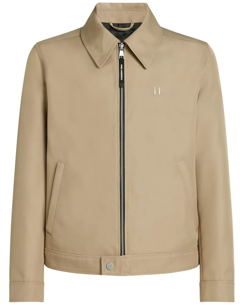 Karl Lagerfeld Bomberjacke mit Logo-Stickerei - Nude Nude
