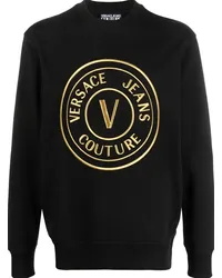 Versace Jeans Sweatshirt mit Logo-Stickerei Schwarz