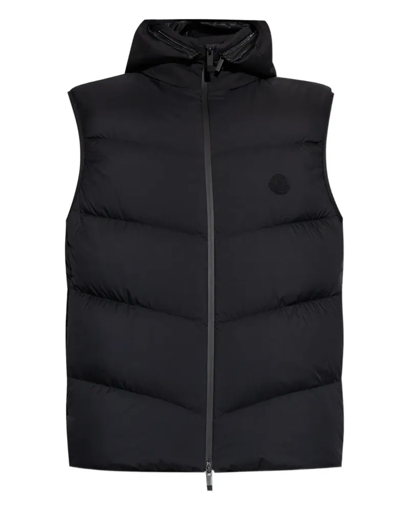 Moncler Gesteppte Kapuzenweste - Schwarz Schwarz