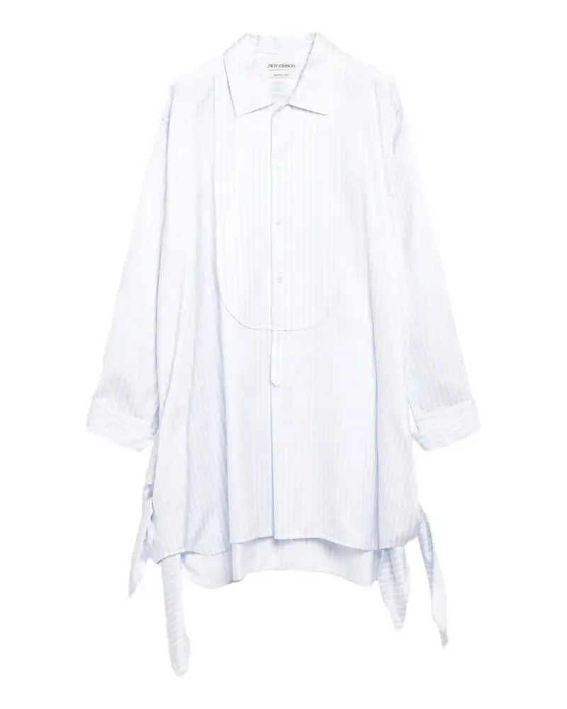 J.W.Anderson striped knot-detail shirt dress - Weiß Weiß