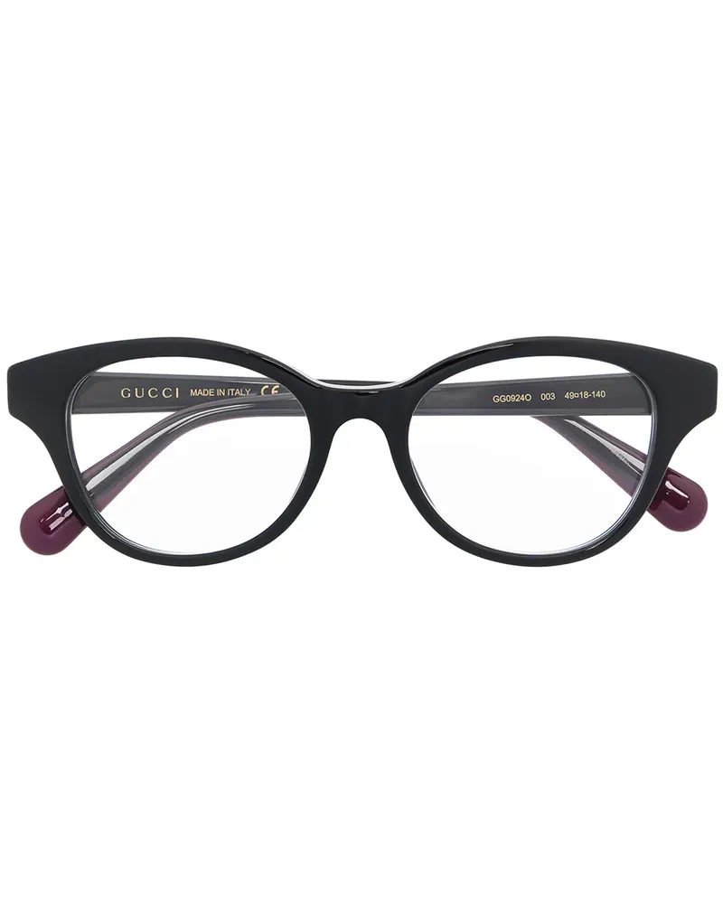 Gucci Brille mit rundem Gestell - Schwarz Schwarz