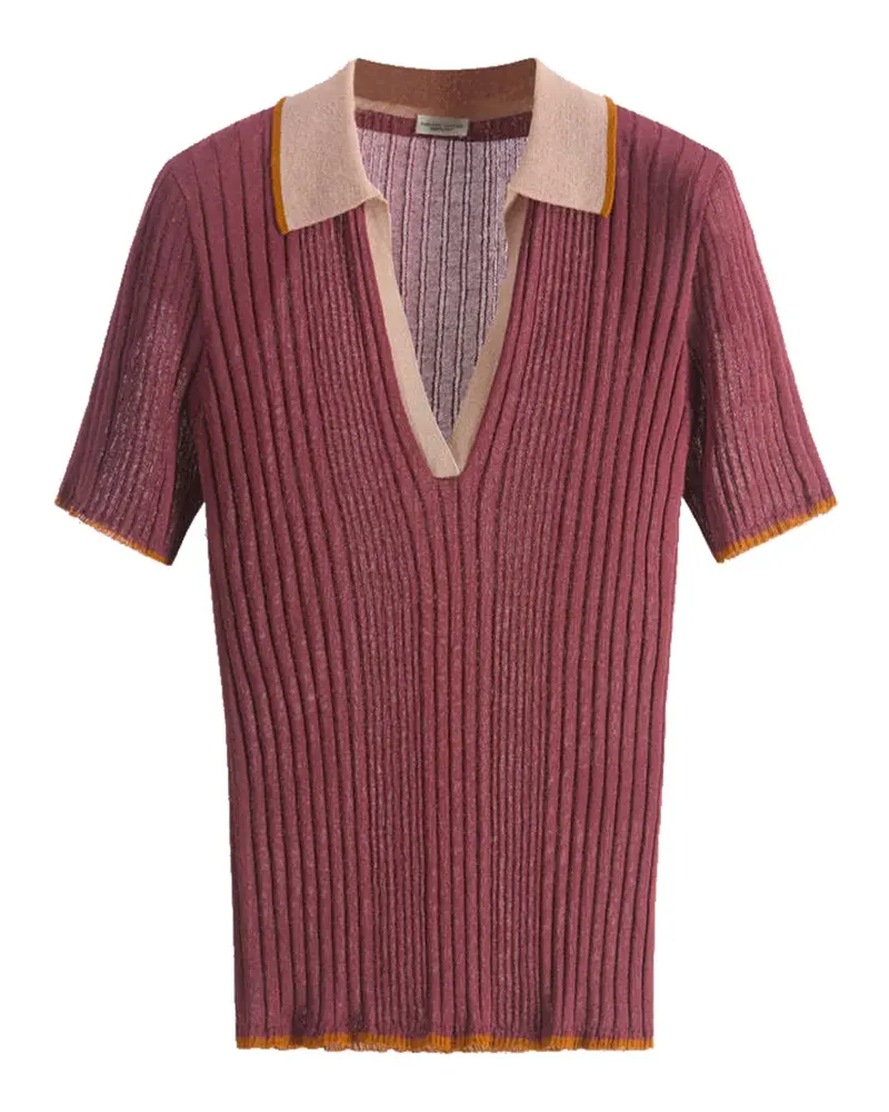 Roberto Collina ribbed V-neck T-shirt - Rot Rot