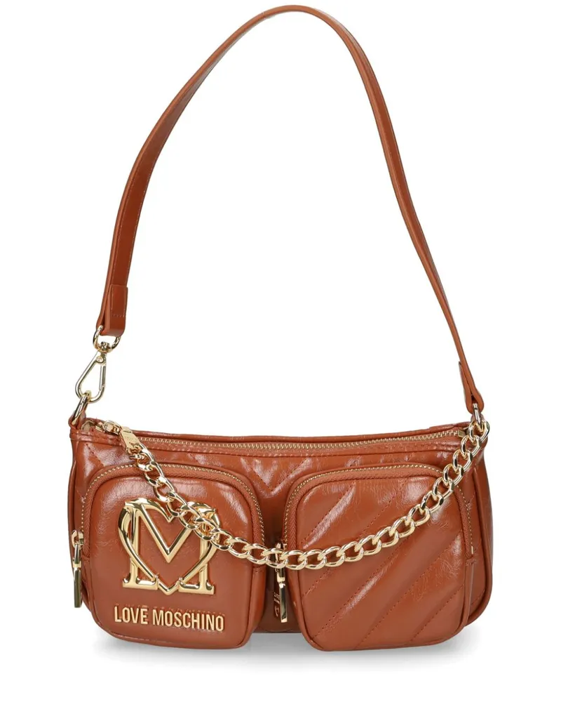Moschino Gesteppte Schultertasche - Braun Braun