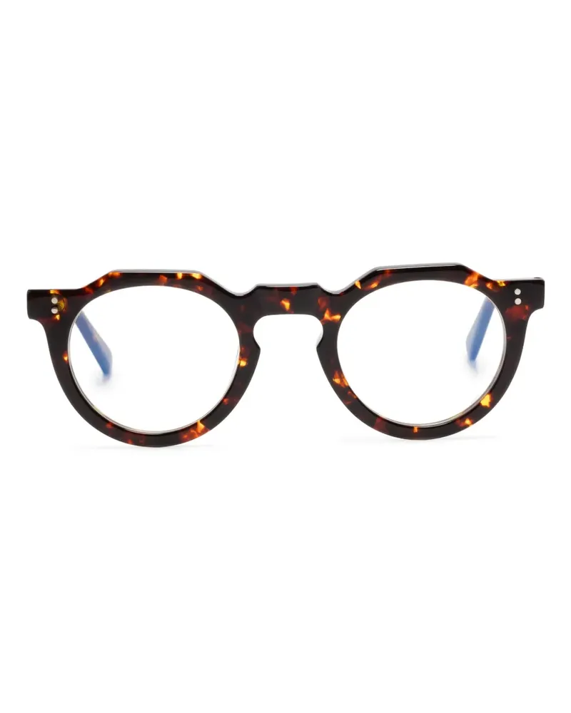Lesca Brille mit rundem Gestell - Braun Braun