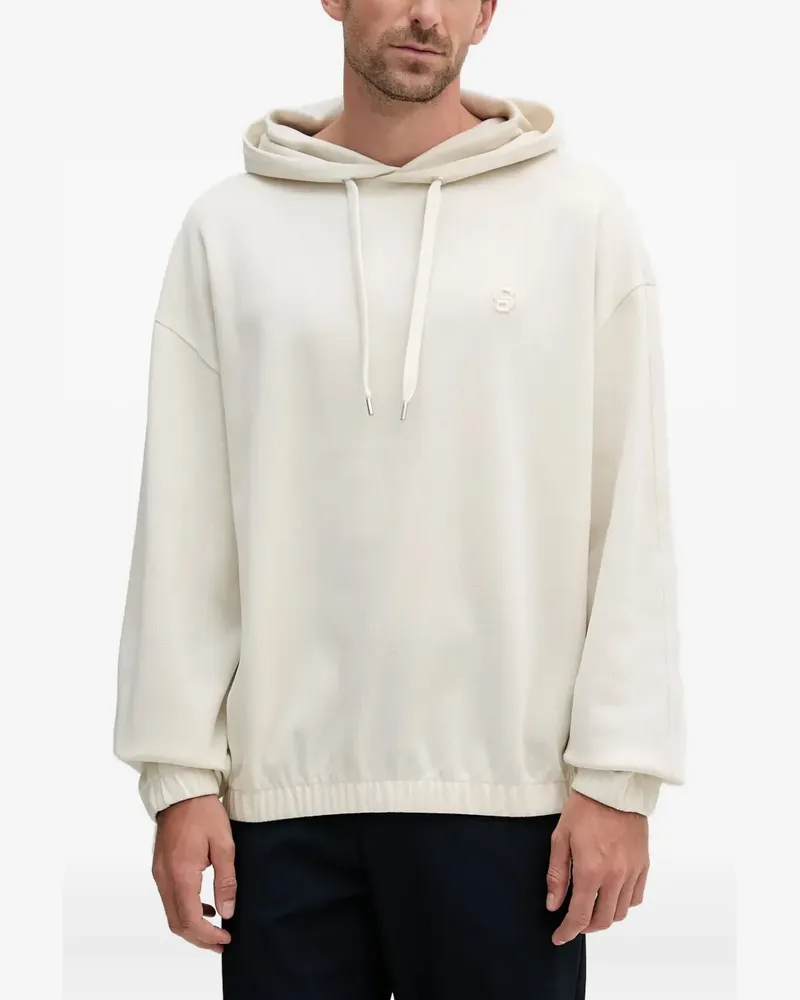 HUGO BOSS Hoodie mit Logo-Stickerei - Weiß Weiß