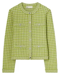 Tory Burch Kendra Jacquard-Cardigan Grün