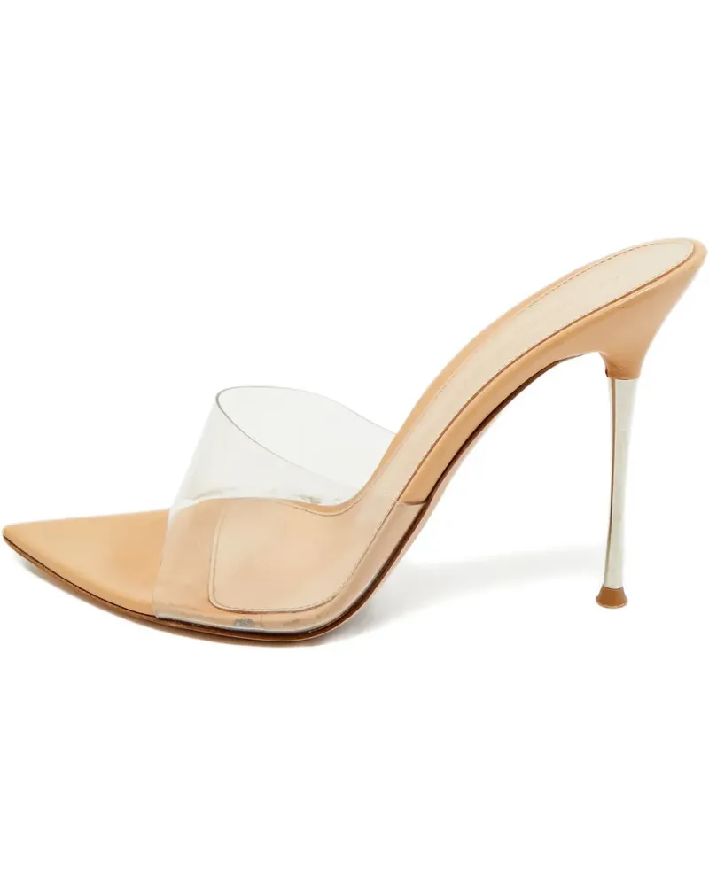 Gianvito Rossi Pantoletten mit transparentem Riemen - Weiß Weiß