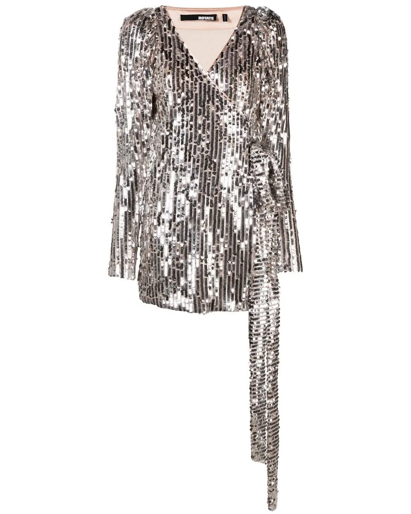 ROTATE Birger Christensen Kleid mit Pailletten - Silber Silber