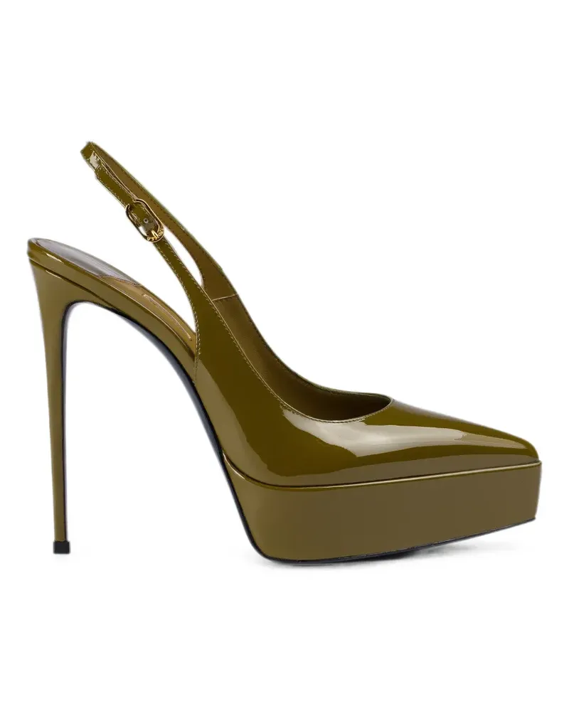 Le Silla Uma Plateau-Pumps aus Lackleder - Grün Grün