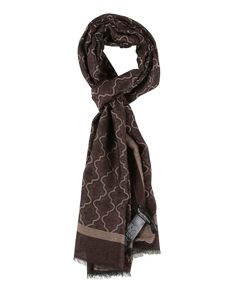Emporio Armani Schal mit geometrischem Muster - Braun Braun