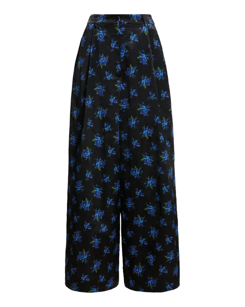 Essentiel Karmen Palazzohose mit Blumenprint - Schwarz Schwarz