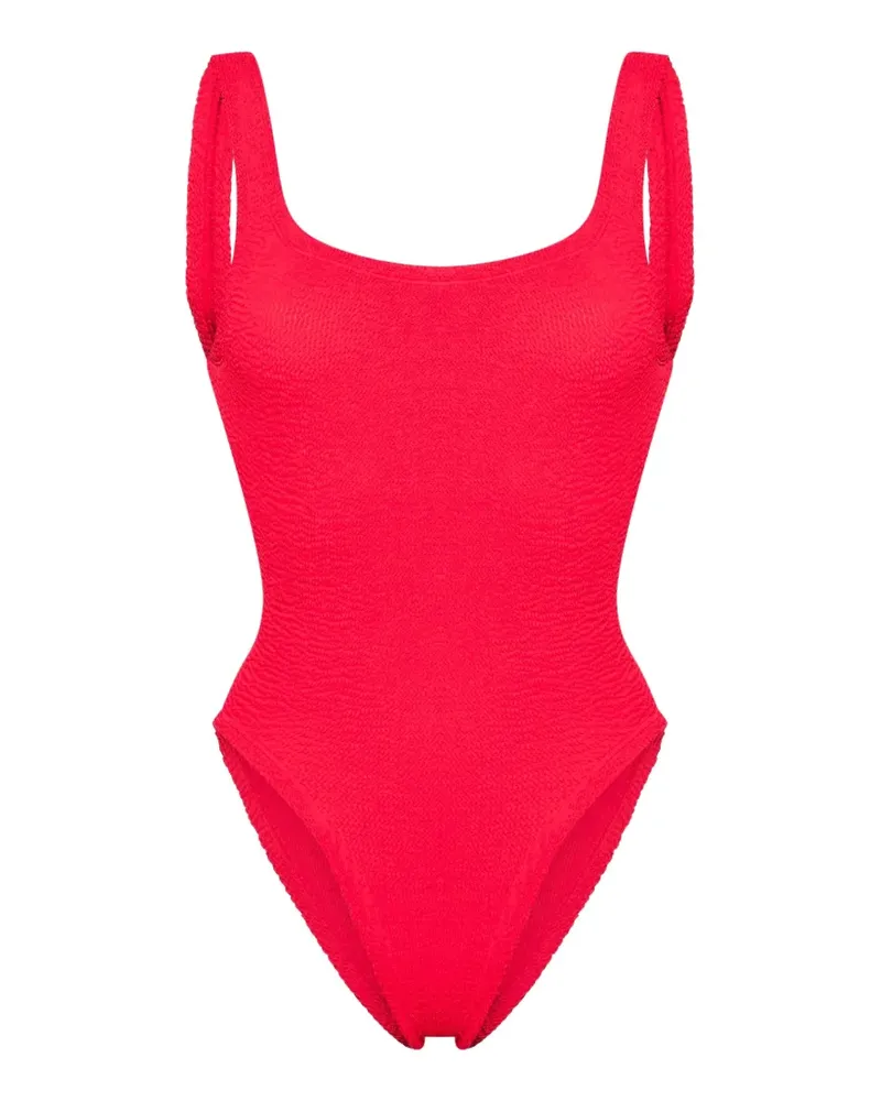 Hunza G square-neck crinkled swimsuit - Rot Rot
