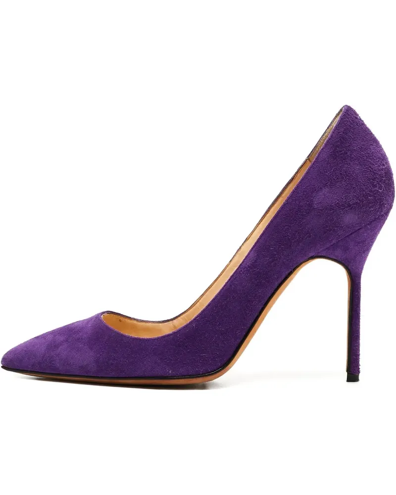 Manolo Blahnik Pre-owned Pumps aus Wildleder 100mm - Violett Violett