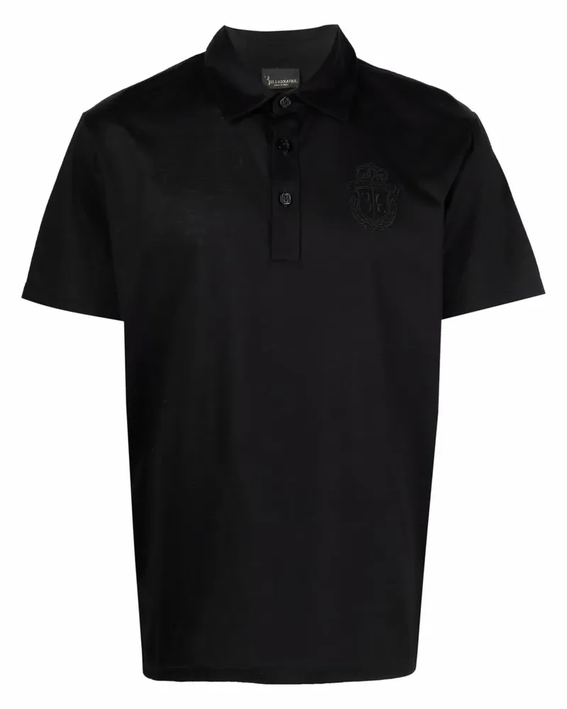 Billionaire Poloshirt mit Logo-Wappen - Schwarz Schwarz