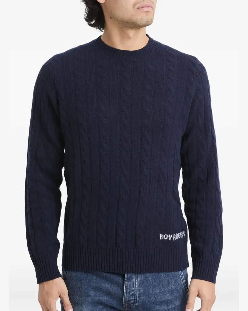 Roy Roger's cable-knit long-sleeved sweater - Blau Blau