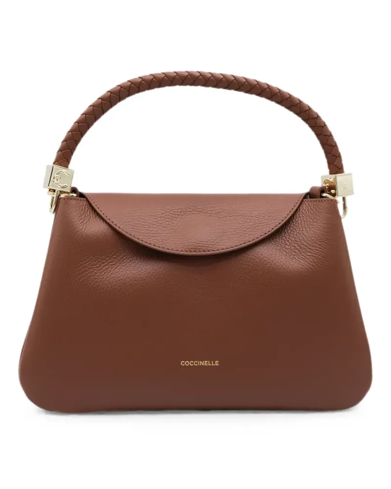 Coccinelle braided-handle leather shoulder bag - Braun Braun