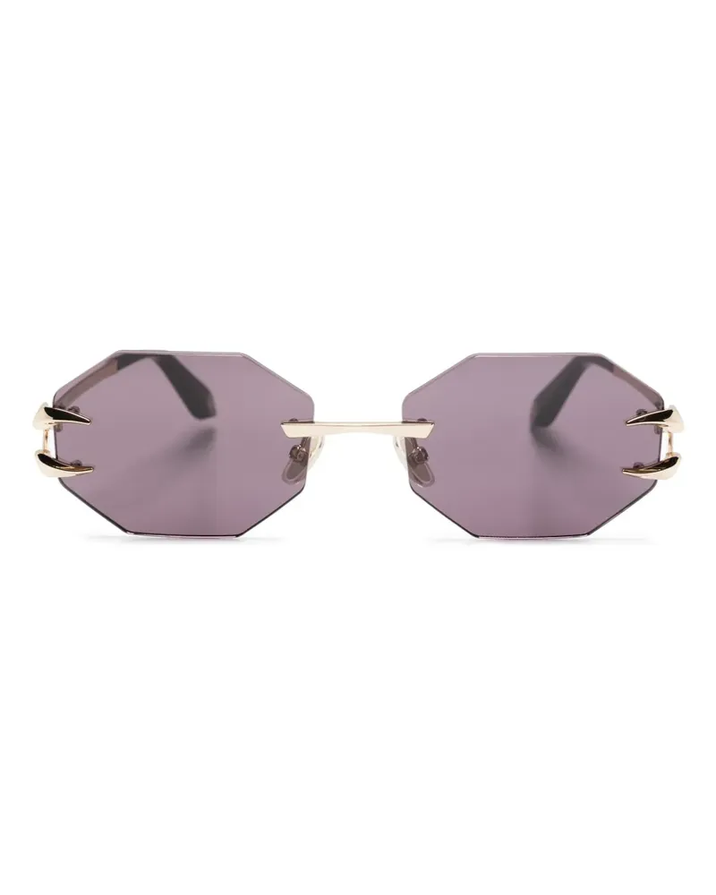Roberto Cavalli Sonnenbrille mit geometrischem Gestell - Schwarz Schwarz