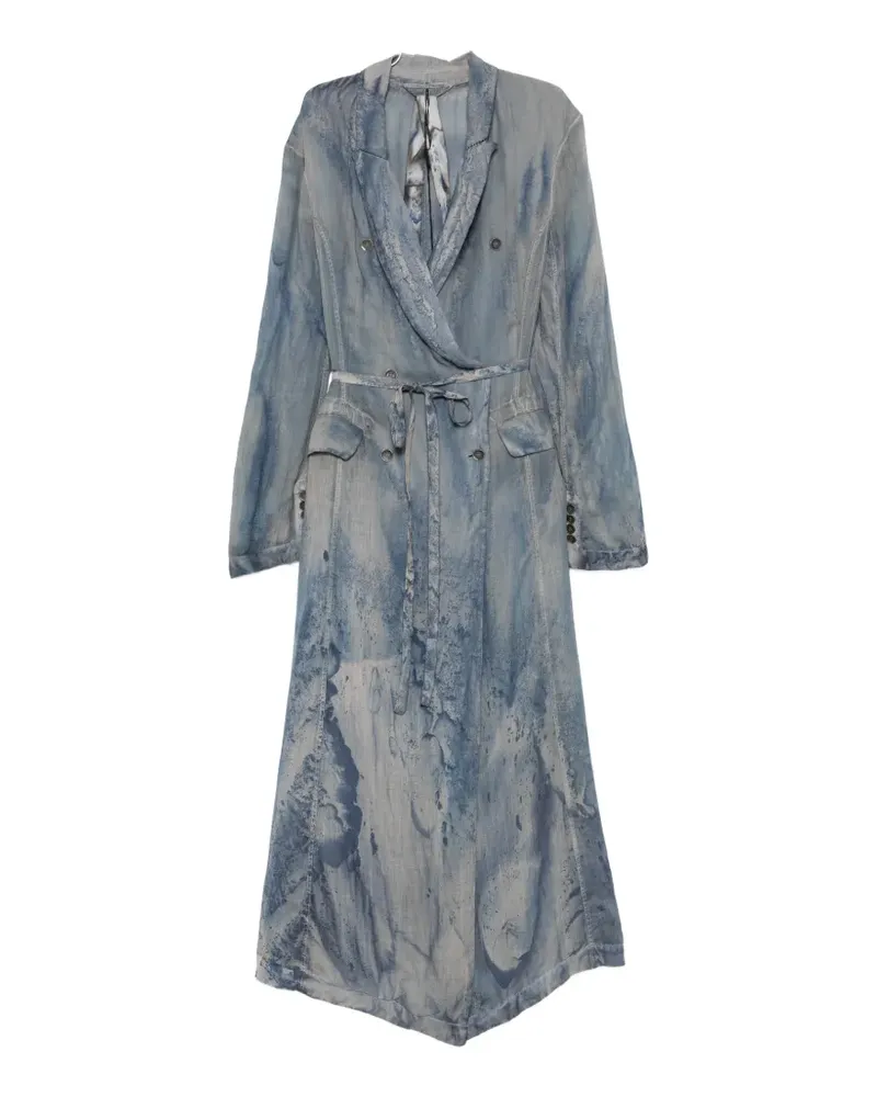 Masnada tied-waist coat - Blau Blau