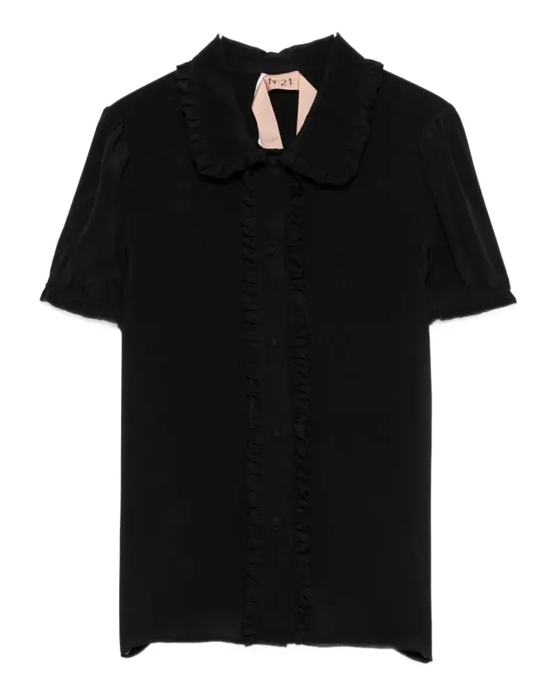 N° 21 ruffled-trim blouse - Schwarz Schwarz