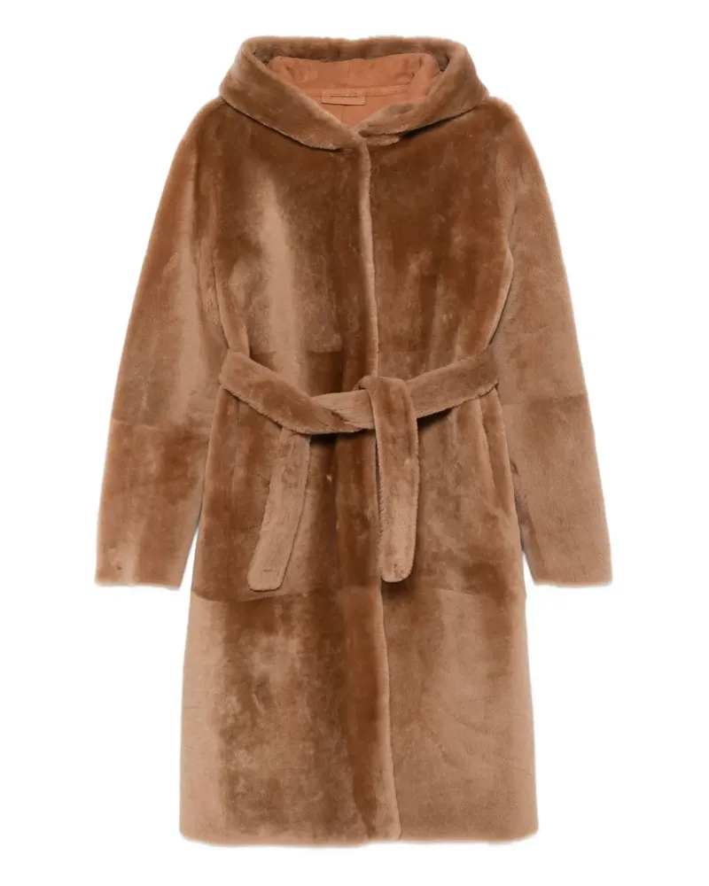 Liska Kapuzenmantel aus Faux Fur - Braun Braun