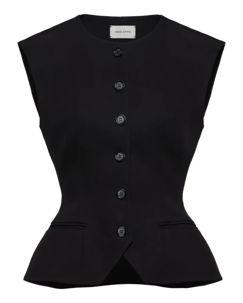 Magda Butrym peplum sleeveless vest - Schwarz Schwarz