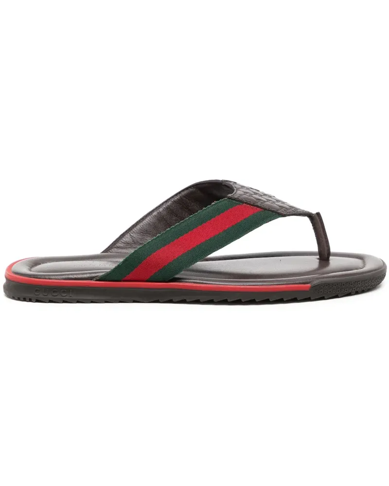 Gucci Flip-Flops aus Leder - Braun Braun