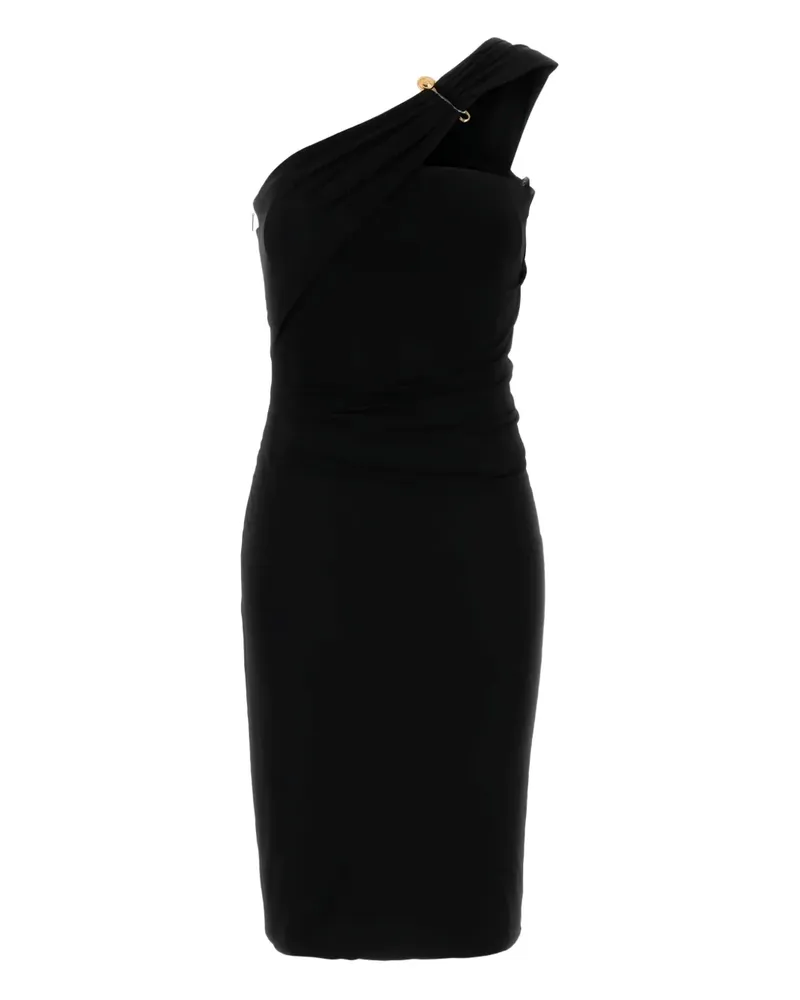 Versace Drapiertes One-Shoulder-Midikleid - Schwarz Schwarz