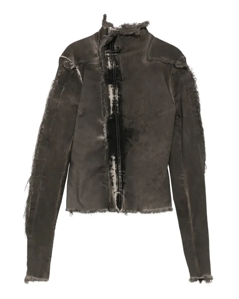 Rick Owens Jeansjacke mit ausgefransten Kanten - Grau Grau
