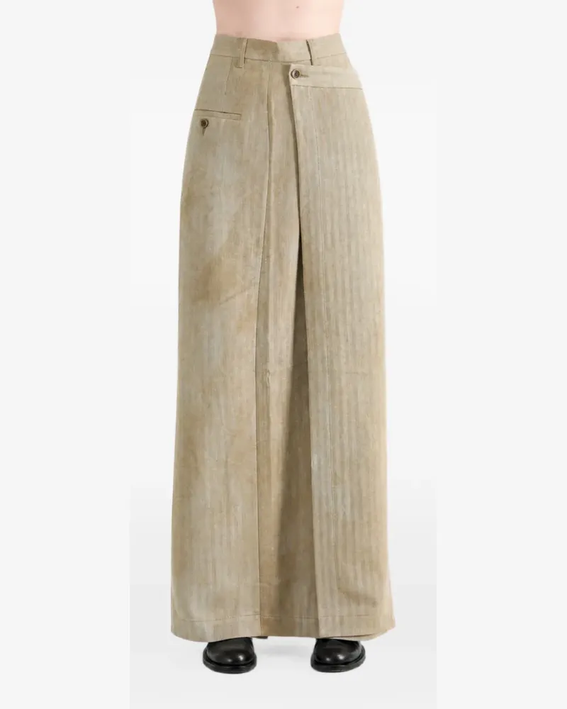 Uma Wang Grace wrap-style maxi skirt - Braun Braun