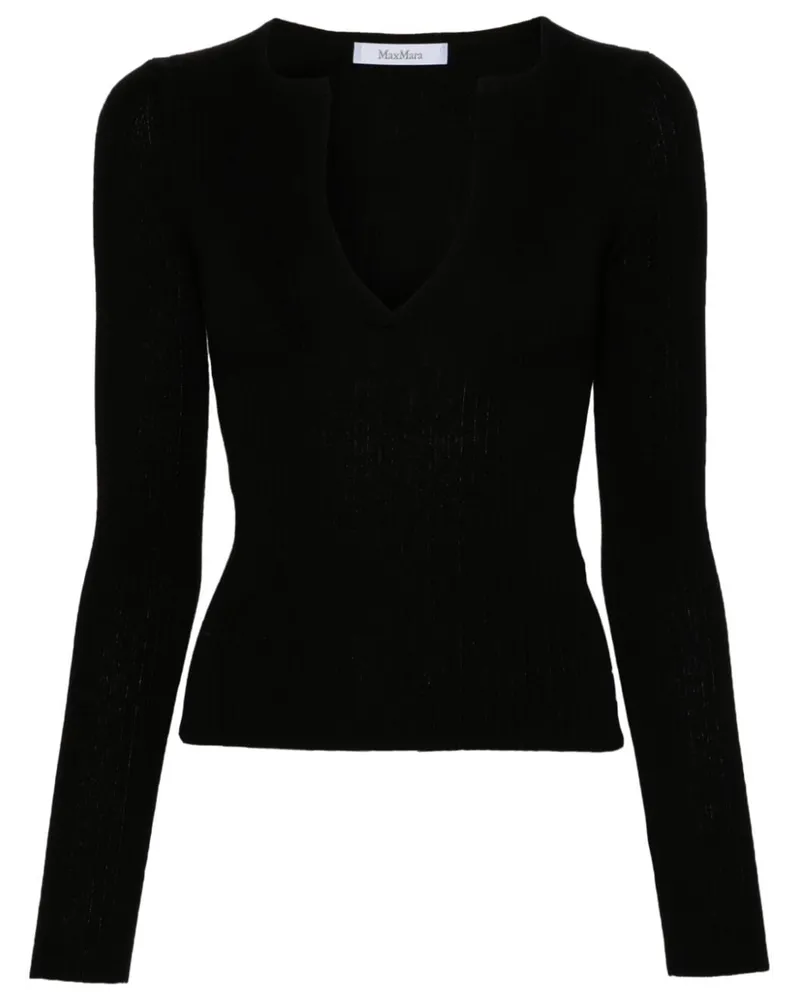 Max Mara Gerippter Urlo Pullover - Schwarz Schwarz