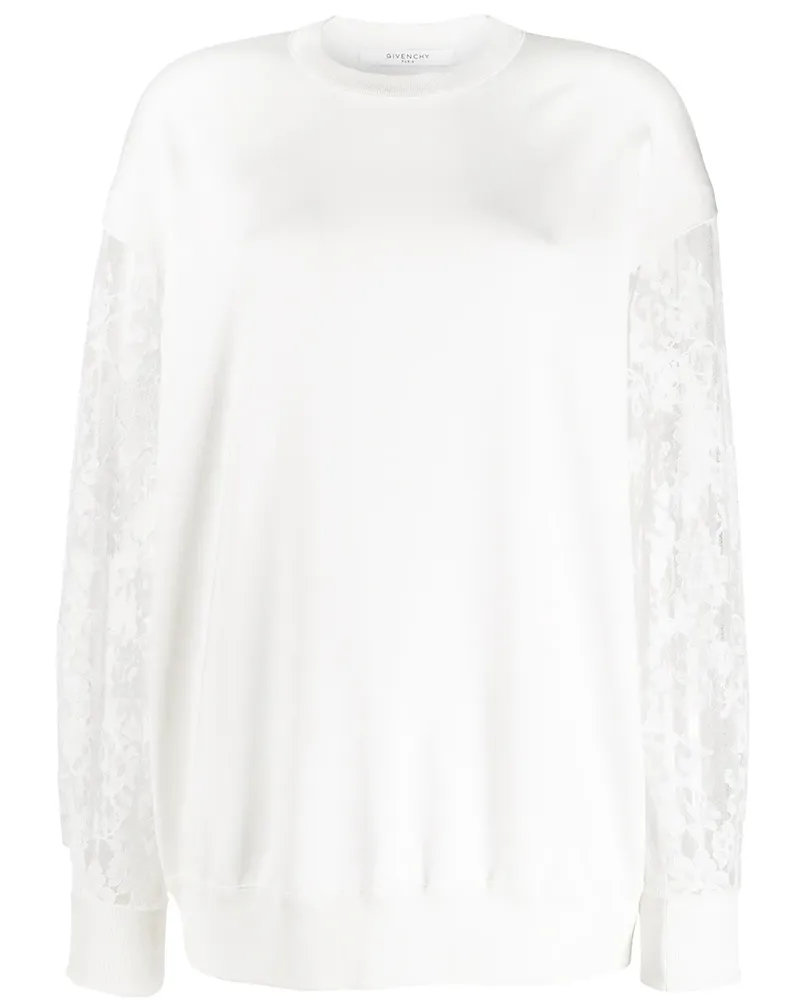 Givenchy Sweatshirt mit Spitzenärmeln - Weiß Weiß