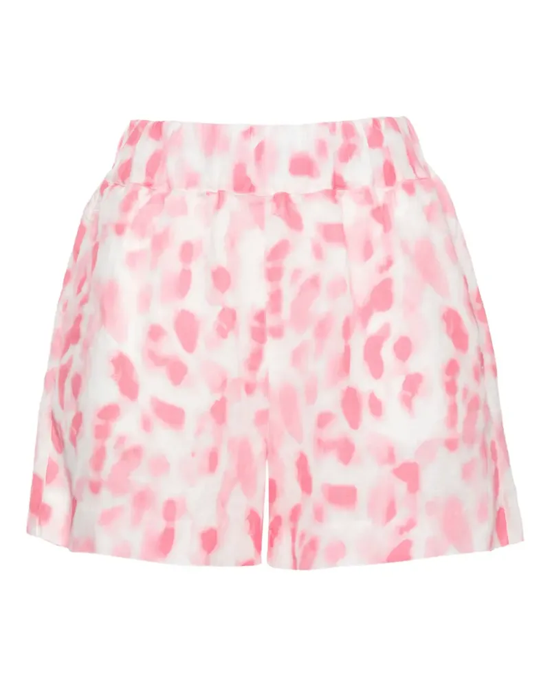 120% Lino leopard-print linen shorts - Weiß Weiß