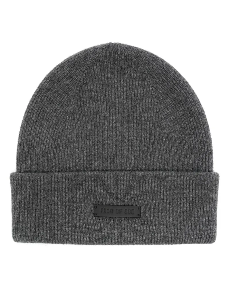Fear of God Beanie mit Logo-Patch - Grau Grau