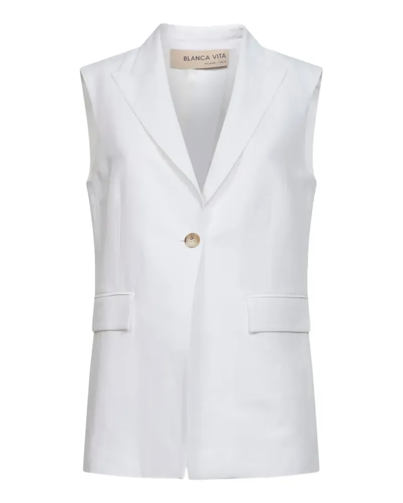 Blanca Ärmellose Jacke mit Knöpfen - Weiß Weiß