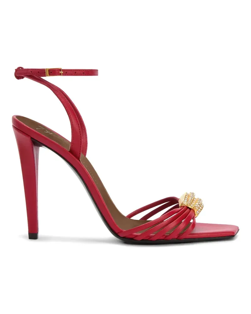 Giuseppe Zanotti Orchid Sandalen mit Kristallbrosche - Rot Rot