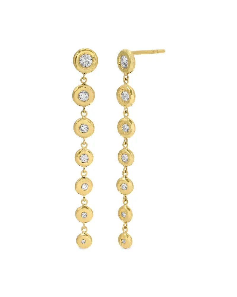 Octavia Elizabeth 18kt Nesting Gem Tiered Seven Drops Gelbgoldohrringe mit Diamanten Gold