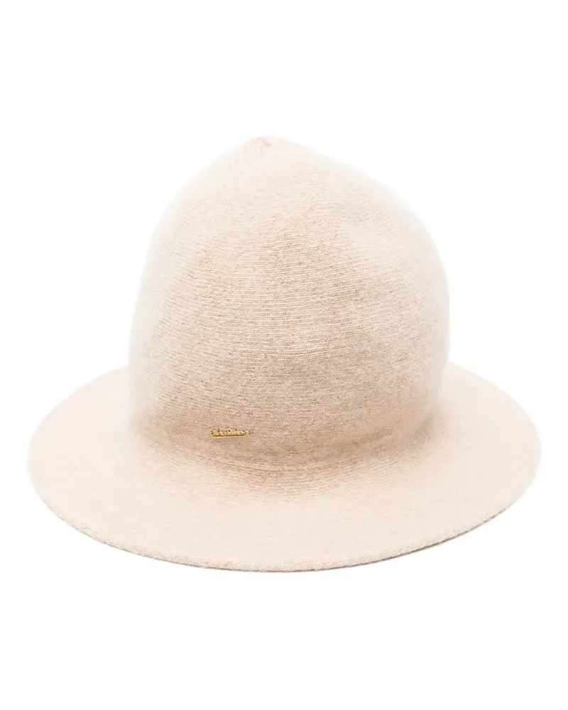 Borsalino Beanie mit Logo-Schild - Nude Nude