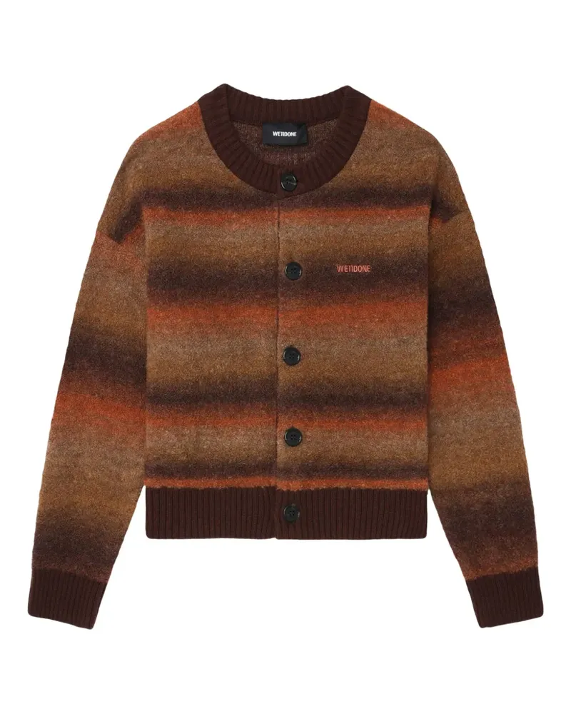 WE 11 DONE Cardigan mit Streifen - Braun Braun