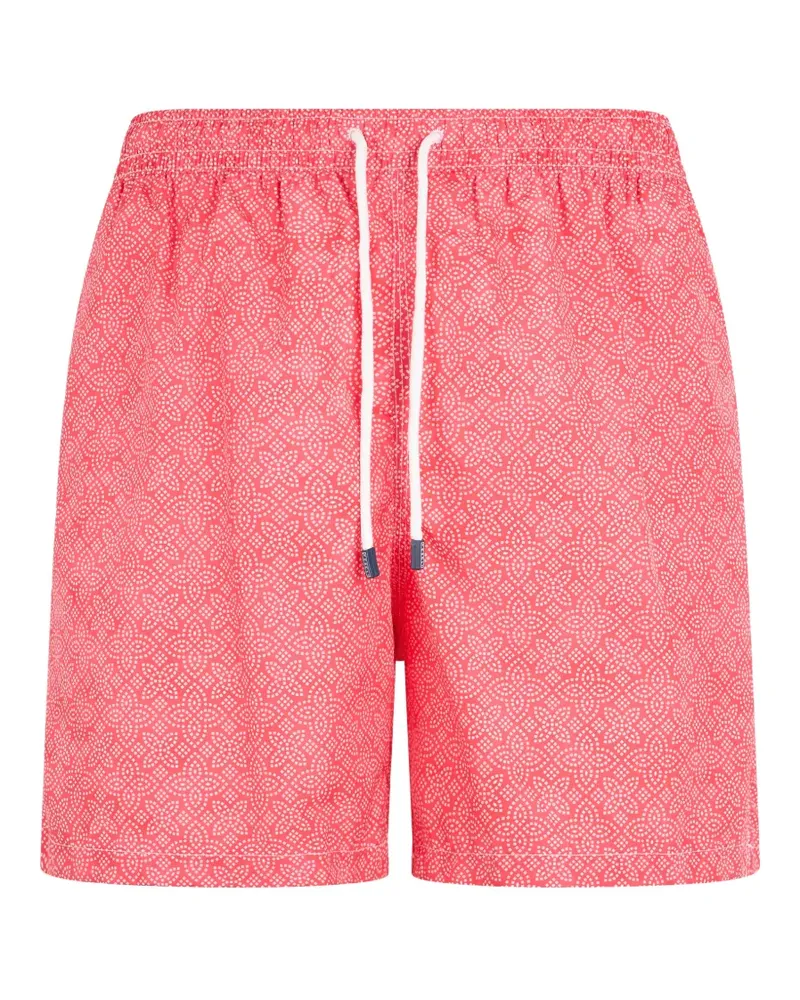 Fedeli geometric-print drawstring swim shorts - Rot Rot