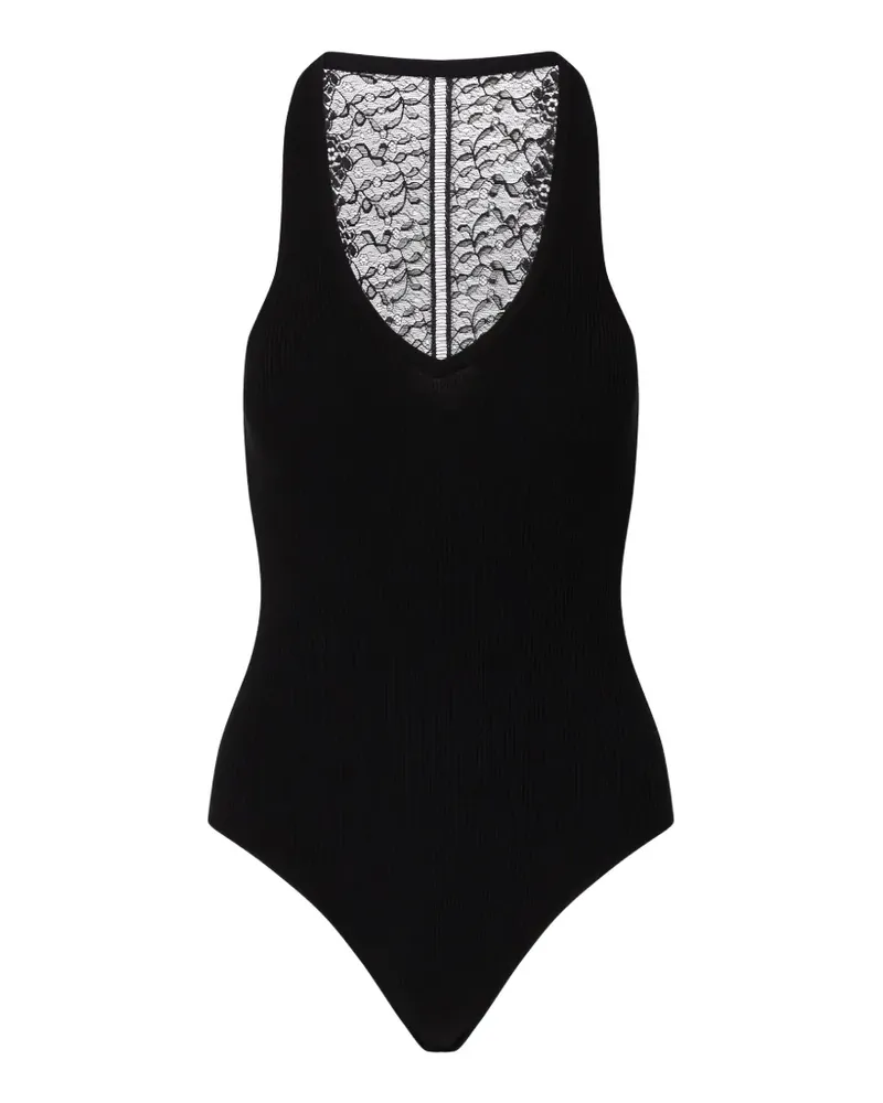 Liu Jo bodysuit with lace insert - Schwarz Schwarz