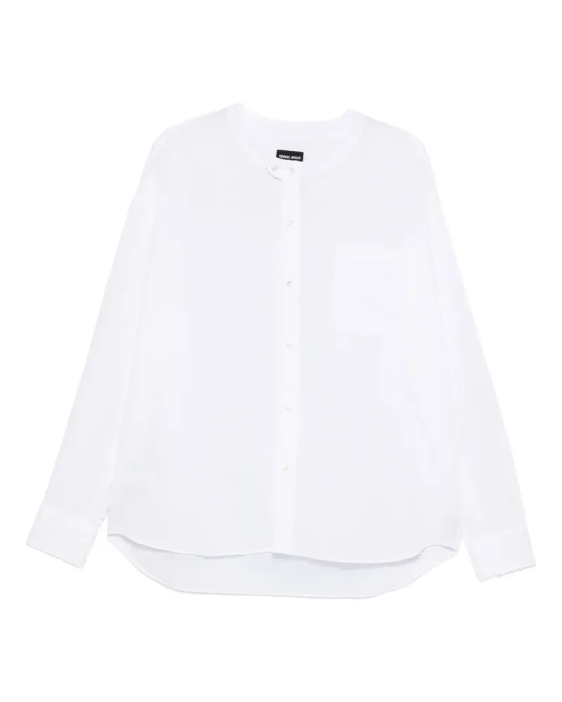 Giorgio Armani Kragenloses Hemd mit Tasche - Weiß Weiß