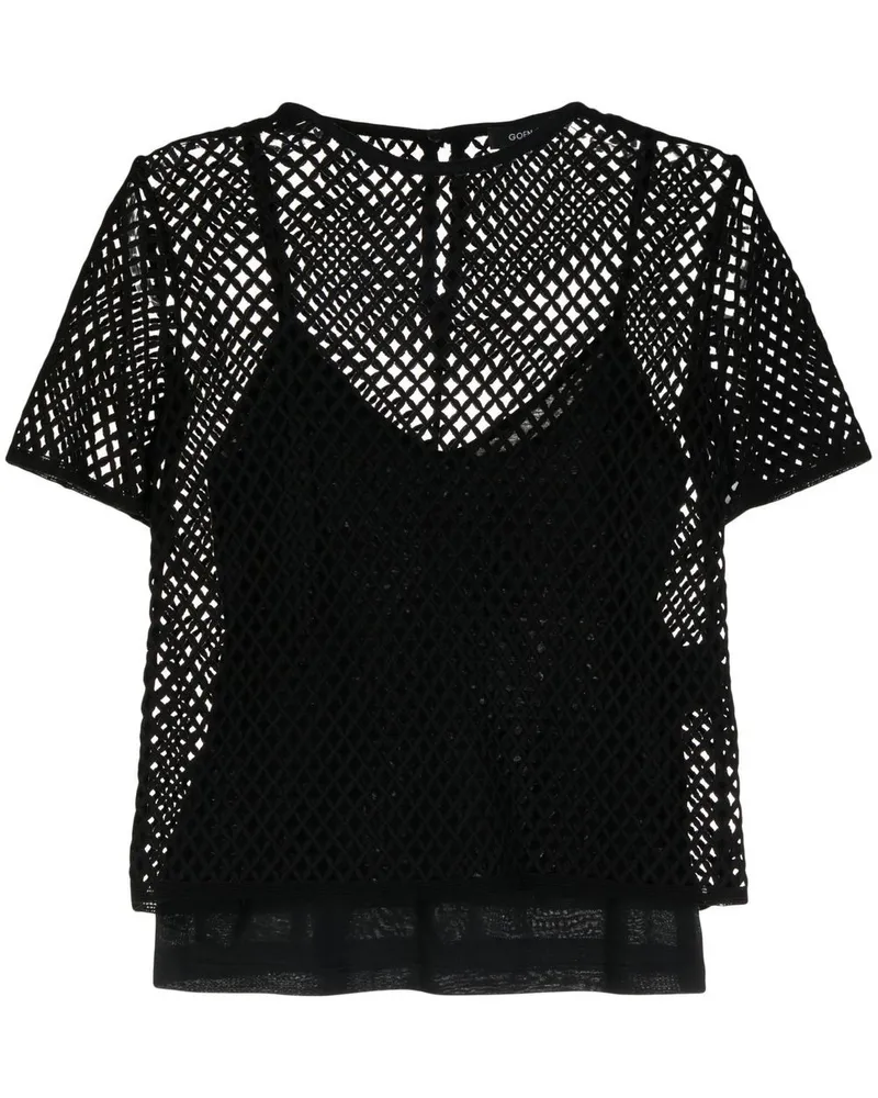 GOEN.J Gestricktes T-Shirt - Schwarz Schwarz