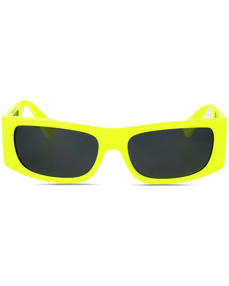 Versace Sonnenbrille mit eckigem Gestell - Gelb Gelb