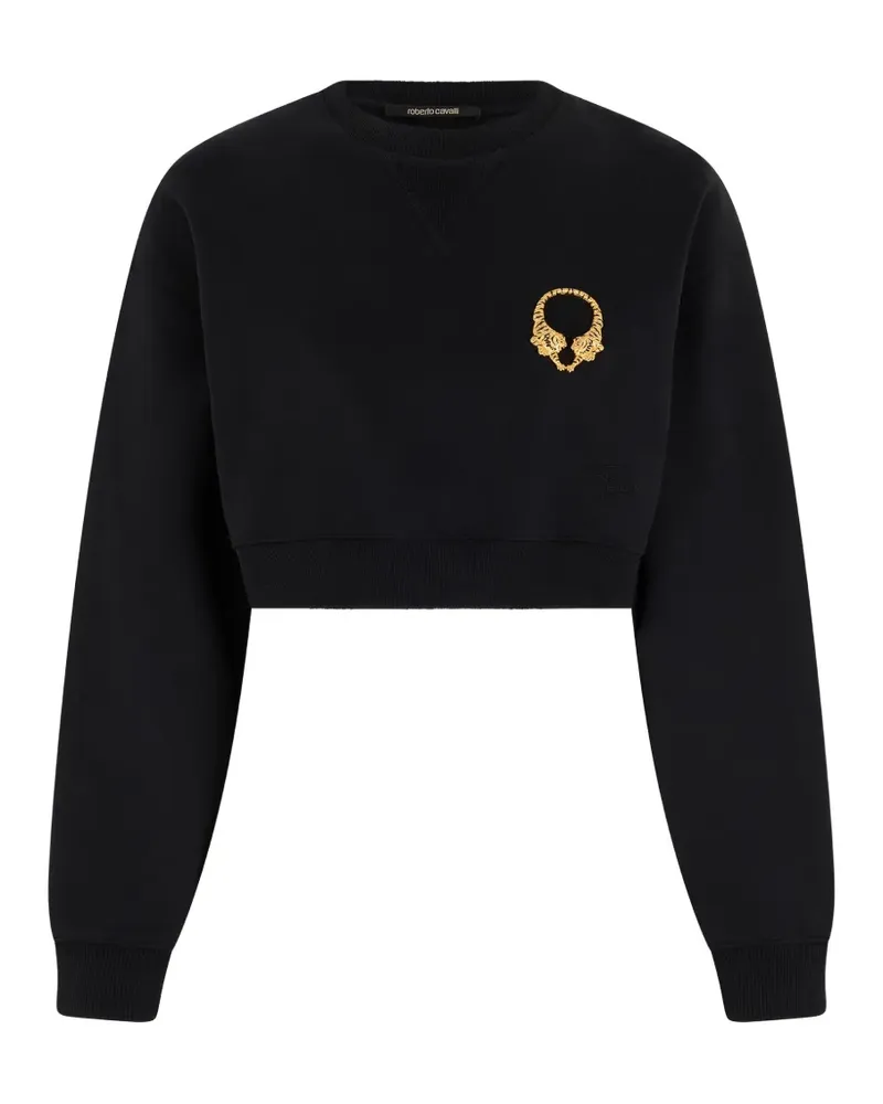 Roberto Cavalli tiger-motif cropped sweater - Schwarz Schwarz