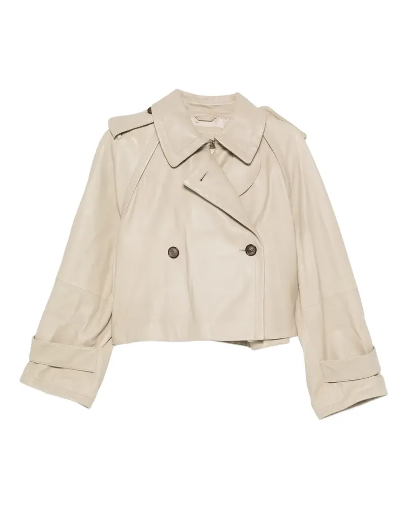 Giorgio Armani double-breasted leather jacket - Nude Nude