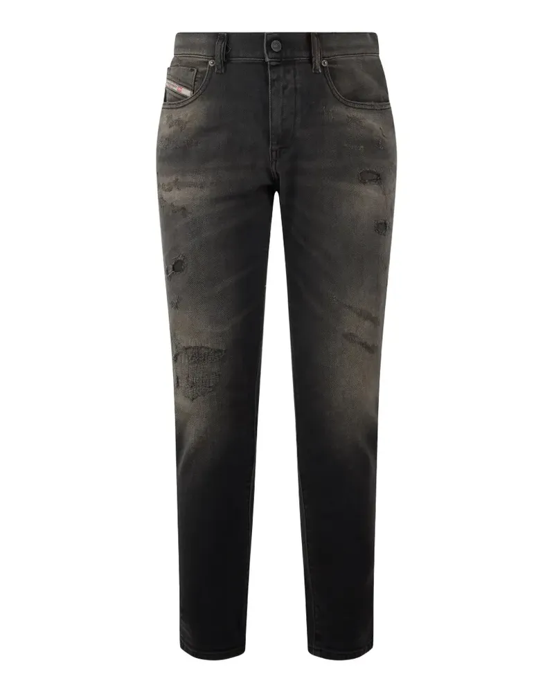 Diesel distressed straight-leg jeans - Schwarz Schwarz