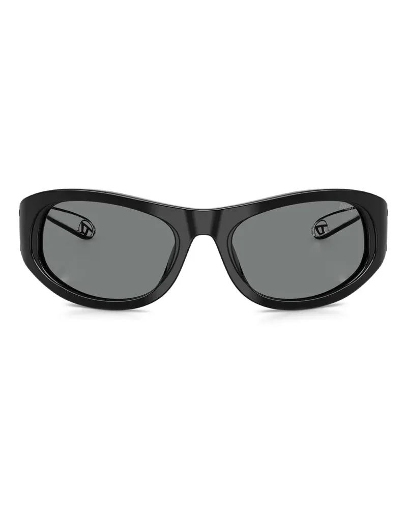 Diesel Sonnenbrille mit ovalem Gestell - Schwarz Schwarz