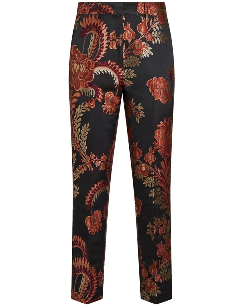 Etro Tapered-Hose mit Jacquardmuster - Schwarz Schwarz