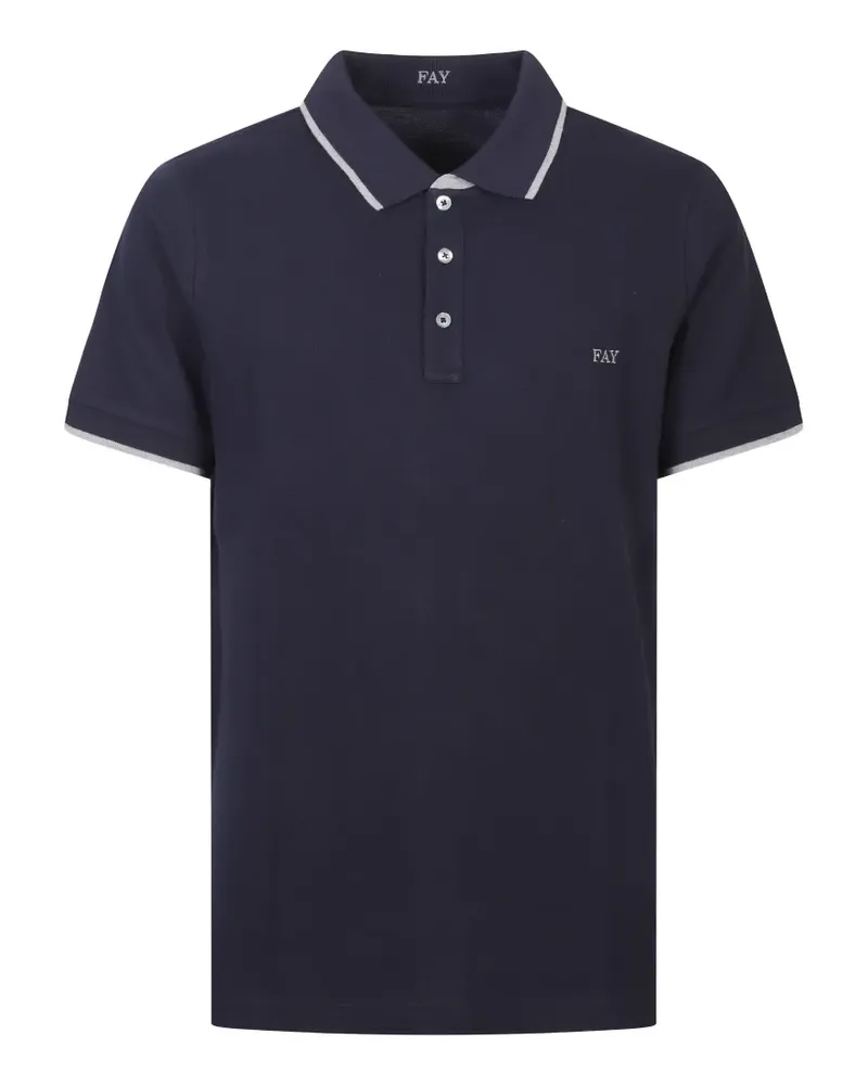 Fay Schmales Poloshirt - Blau Blau