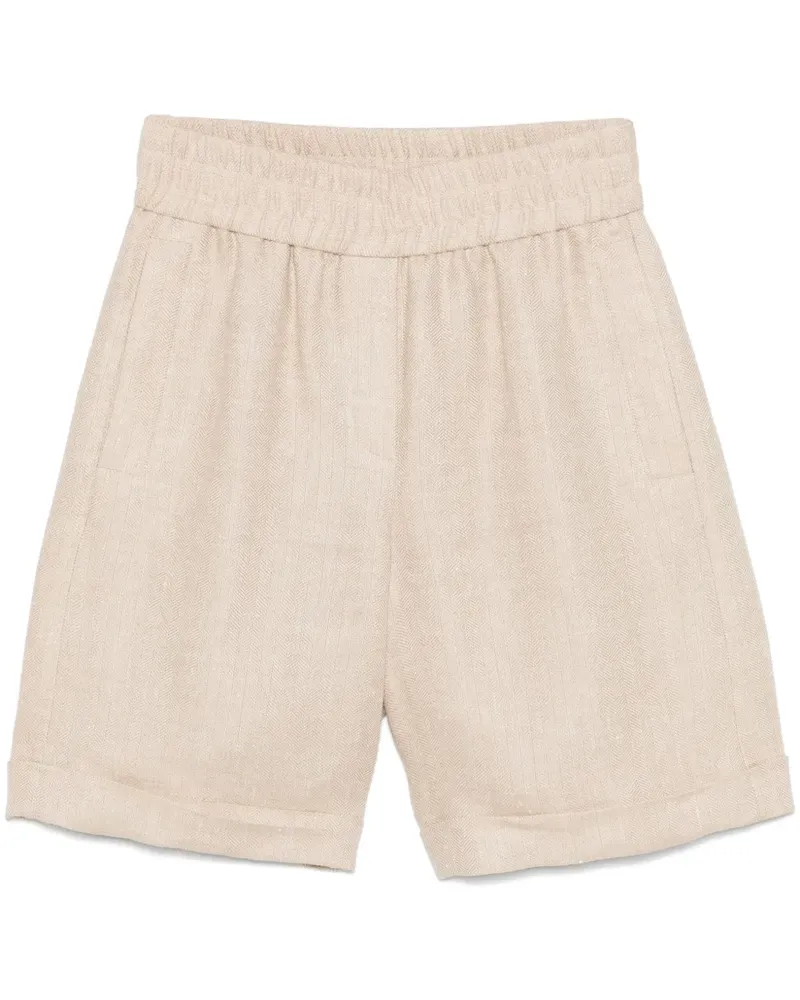 Peserico Shorts mit Fischgrätenmuster - Nude Nude